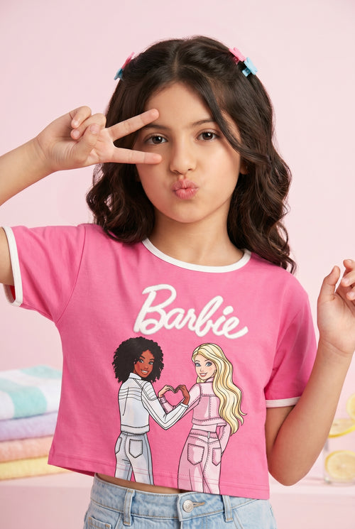 Barbie Pink Friends Crop Tee BATP2107