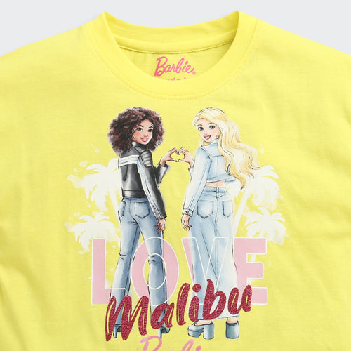 Barbie Yellow Duo Graphic Top BATP2110