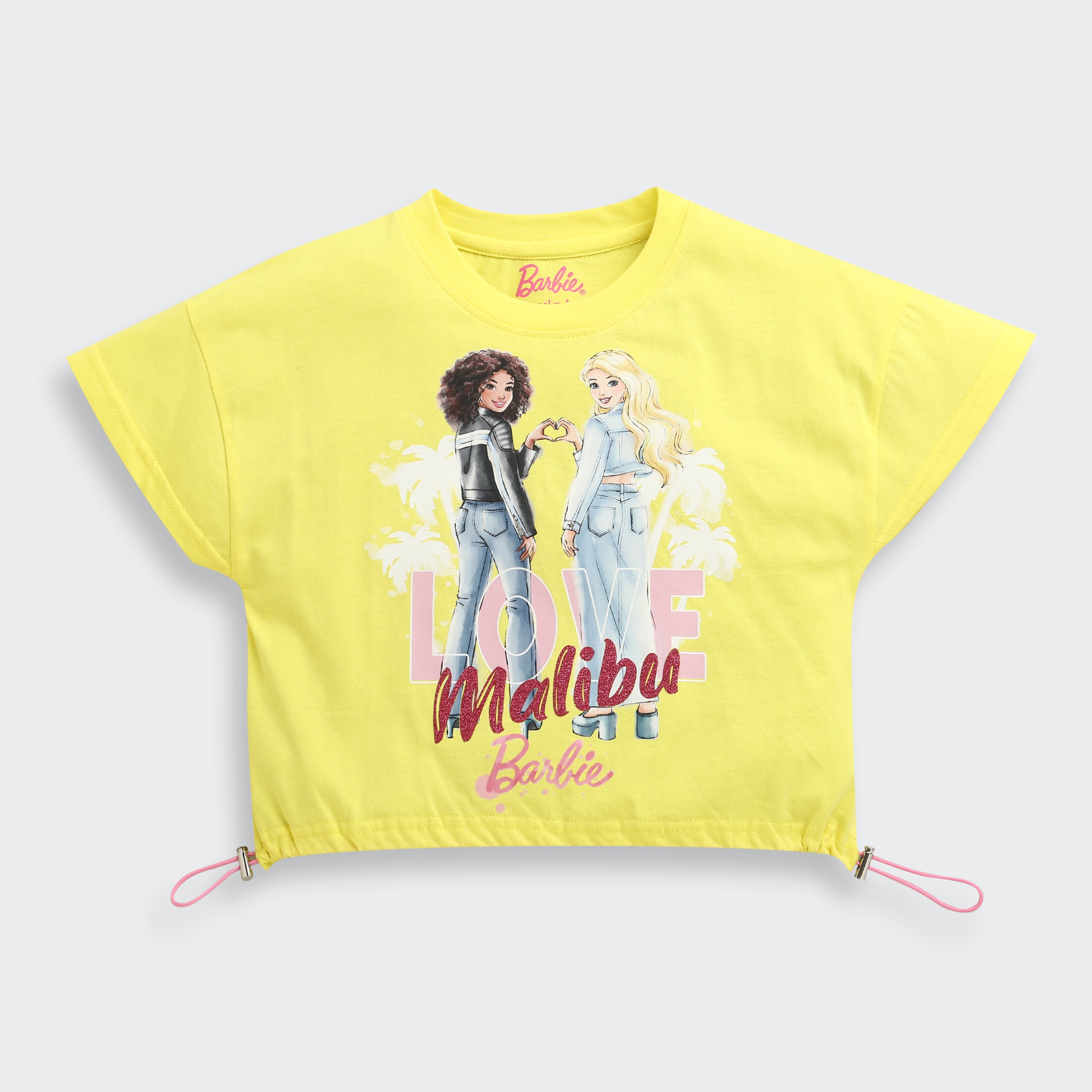 Yellow Barbie Duo Graphic Top – Vibrant Everyday Outfit