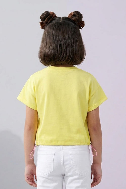 Barbie Yellow Duo Graphic Top BATP2110