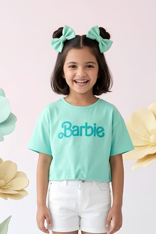 Barbie Mint Drawstring Logo Tee BATP2113