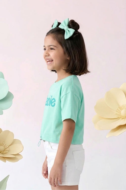 Barbie Mint Drawstring Logo Tee BATP2113