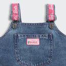 Barbie Denim Dungaree Top Pink Logo Straps & Pocket Detail | Trendy Girls Outfit Online | Kids