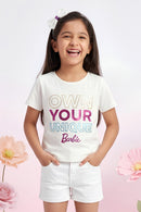 Barbie White Quote Casual Tee BATP2120