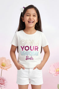 Barbie White Quote Casual Tee BATP2120