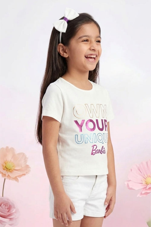 Barbie White Quote Casual Tee BATP2120