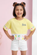 Barbie Yellow Vacay Vibes Crop T-Shirt BATP2122