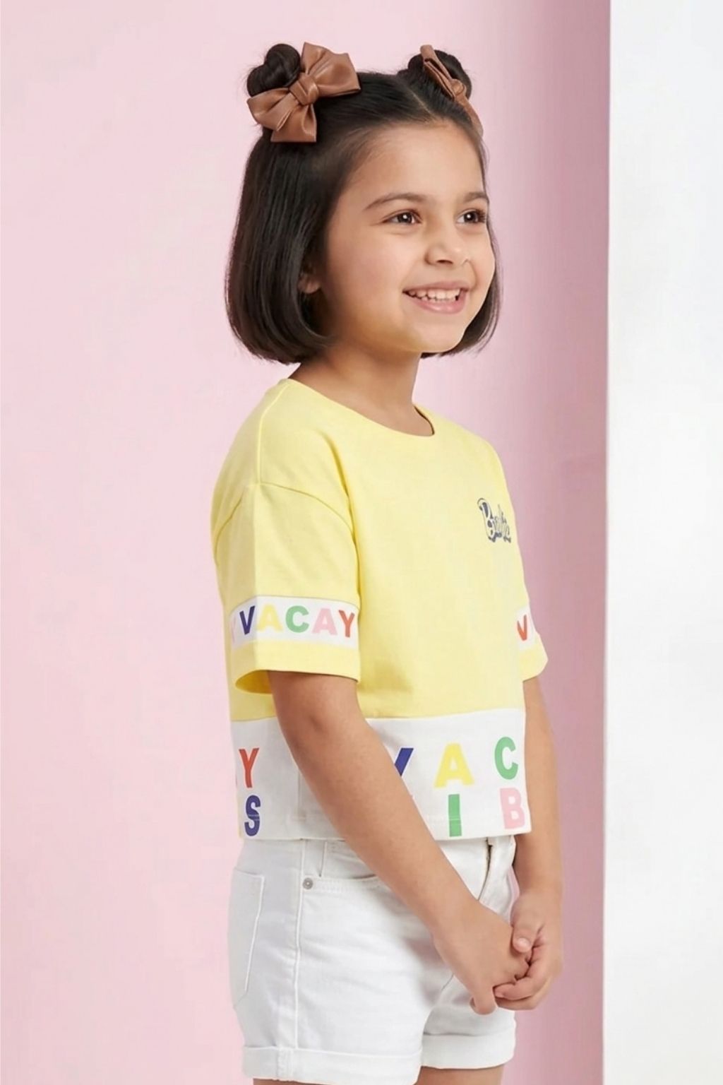 Barbie Yellow Vacay Vibes Crop T-Shirt BATP2122