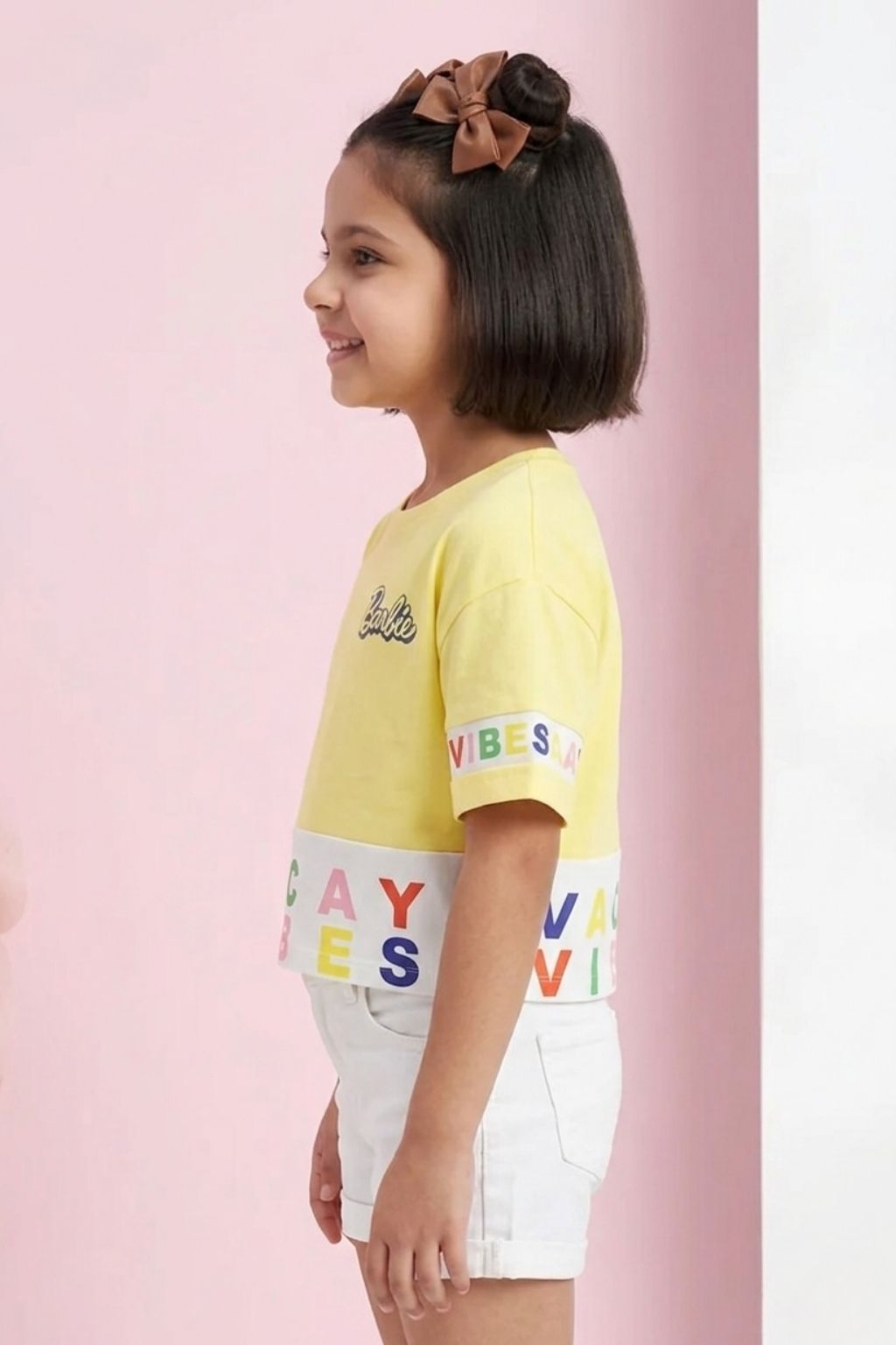 Barbie Yellow Vacay Vibes Crop T-Shirt BATP2122