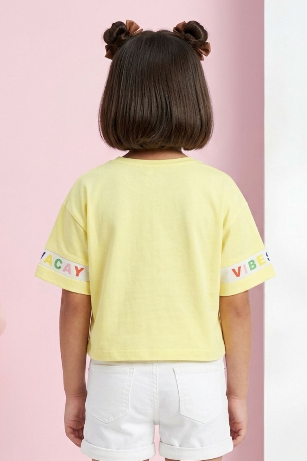 Barbie Yellow Vacay Vibes Crop T-Shirt BATP2122