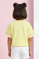 Barbie Yellow Vacay Vibes Crop T-Shirt BATP2122