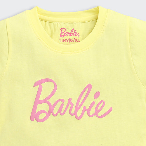 Barbie Soft Yellow Logo Tee BATP2124