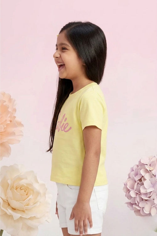 Barbie Soft Yellow Logo Tee BATP2124