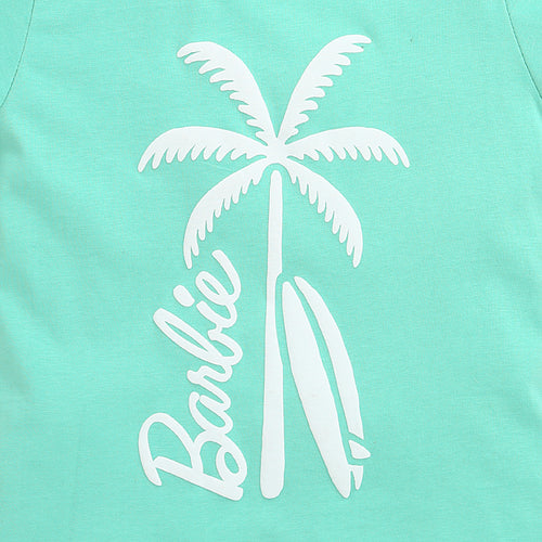 Barbie Aqua Blue Palm Print Tee BATP2125