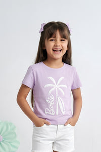 Barbie Relaxed Lilac Palm Print Tee BATP2125