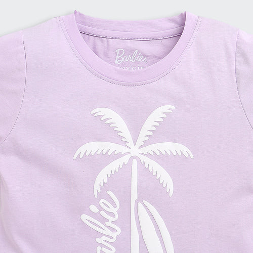Barbie Relaxed Lilac Palm Print Tee BATP2125