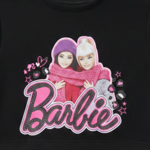 Barbie Black Graphic Crop Top BATP2178