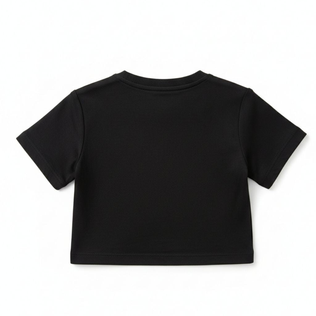 Barbie Black Graphic Crop Top BATP2178