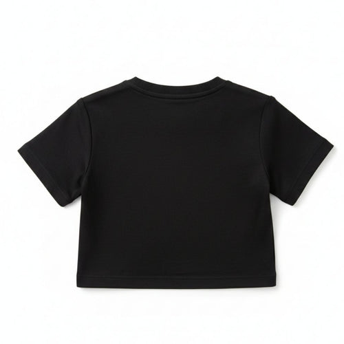 Barbie Black Graphic Crop Top BATP2178