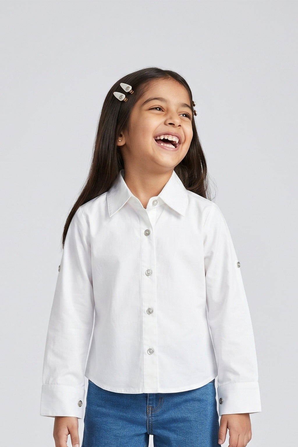 Barbie Button-Down Off-White Full Sleeve Shirt BATP2181