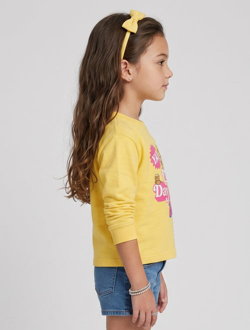 Barbie Yellow “Yay All Day” Graphic Sweatshirt BATP2298
