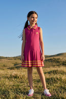 Barbie Hot Pink Sleeveless Pleated Polo Dress BAM1272