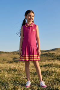 Barbie Hot Pink Sleeveless Pleated Polo Dress BAM1272
