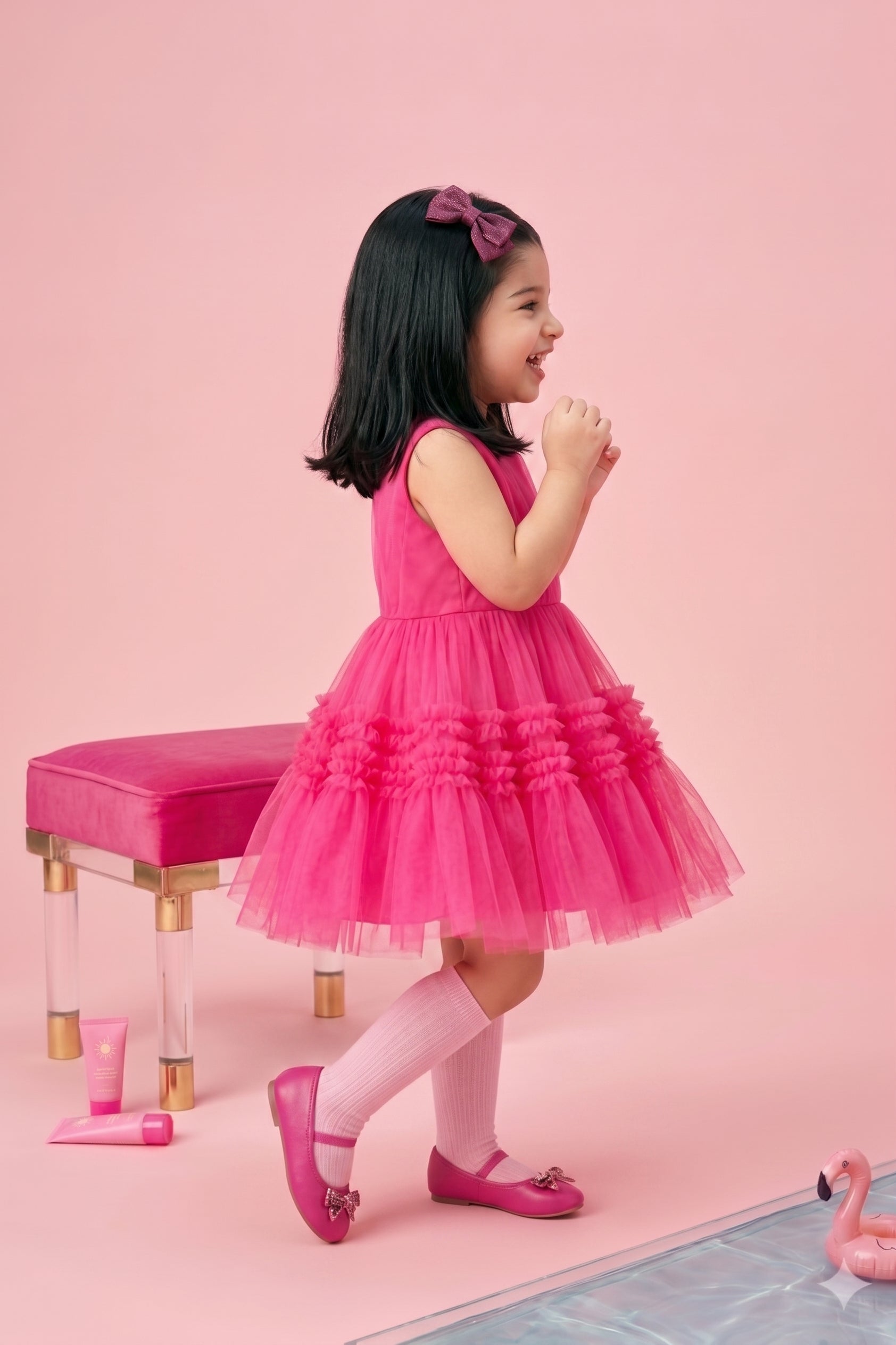 Barbie Pink Tulle Party Dress BAF202