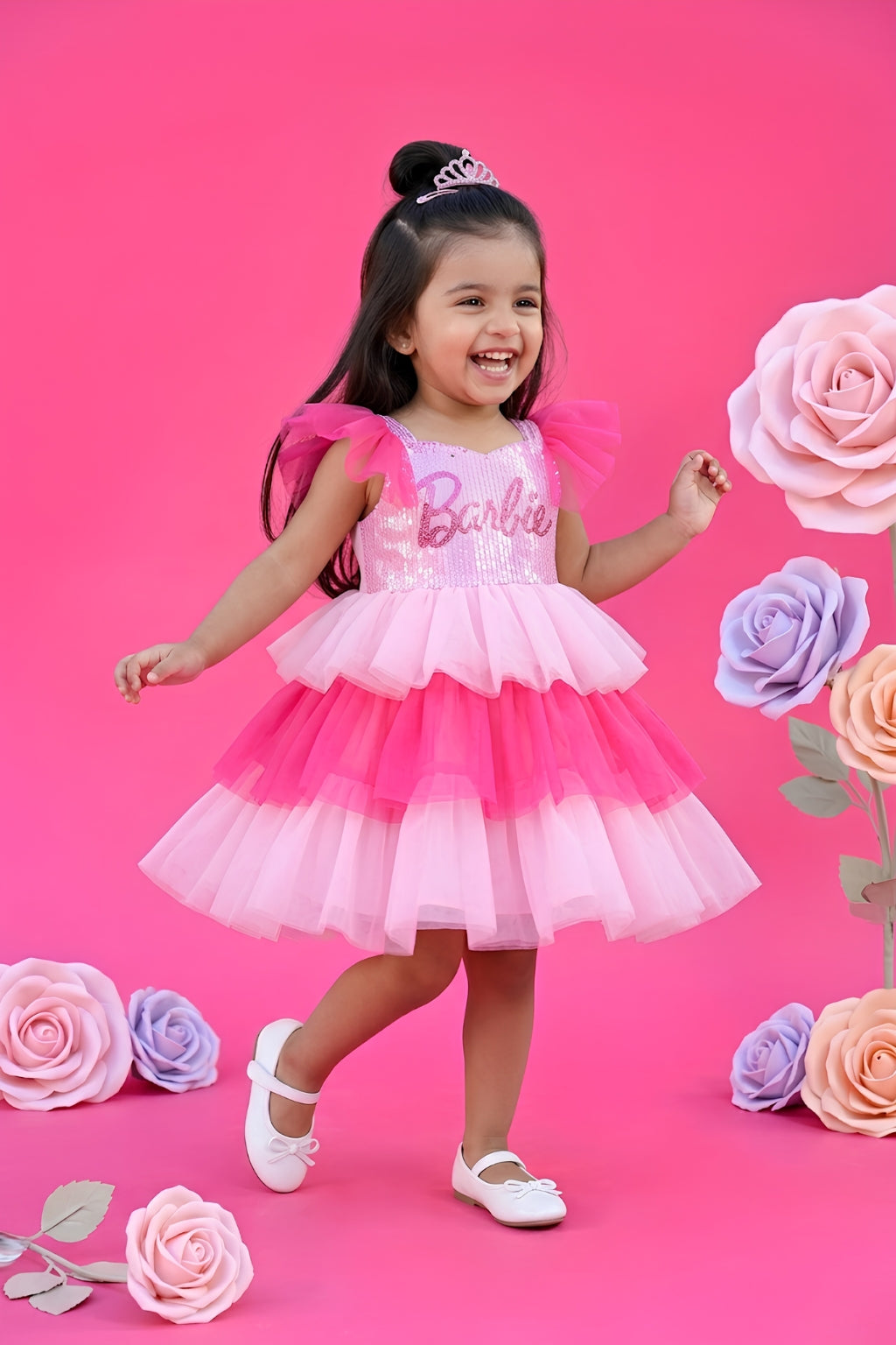 Barbie Sequin Embellished Party Wear Frock BAF204