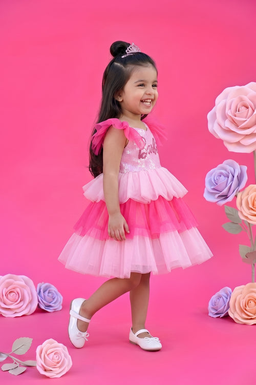 Barbie Sequin Embellished Party Wear Frock BAF204