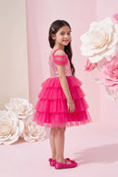 Barbie Spaghetti Neck Sequin Mid-Waist Frock BAF218