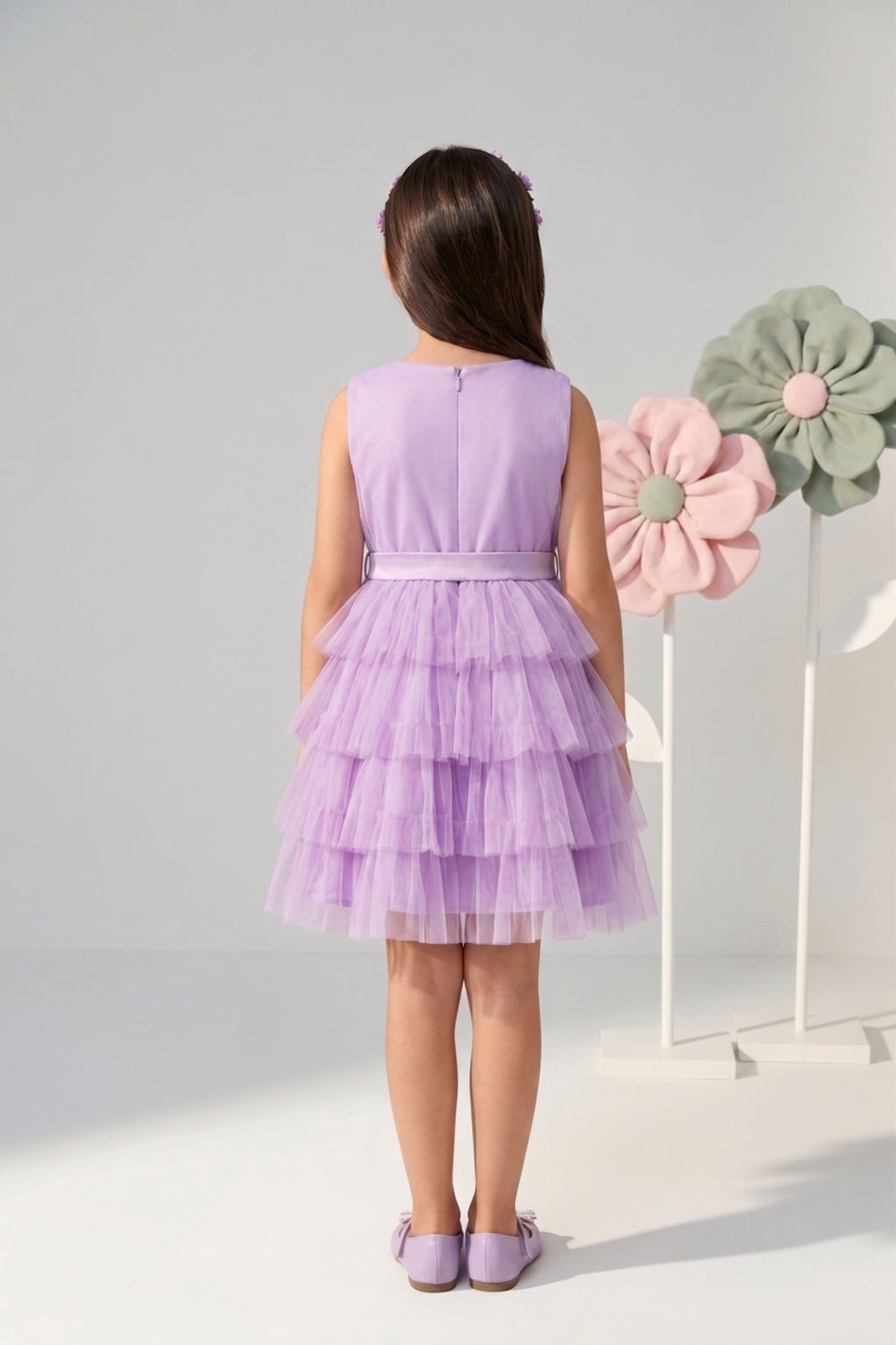 Barbie Lavender Net Layered Party Dress BAF245