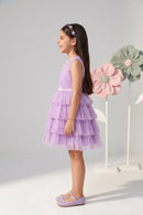 Barbie Lavender Net Layered Party Dress BAF245