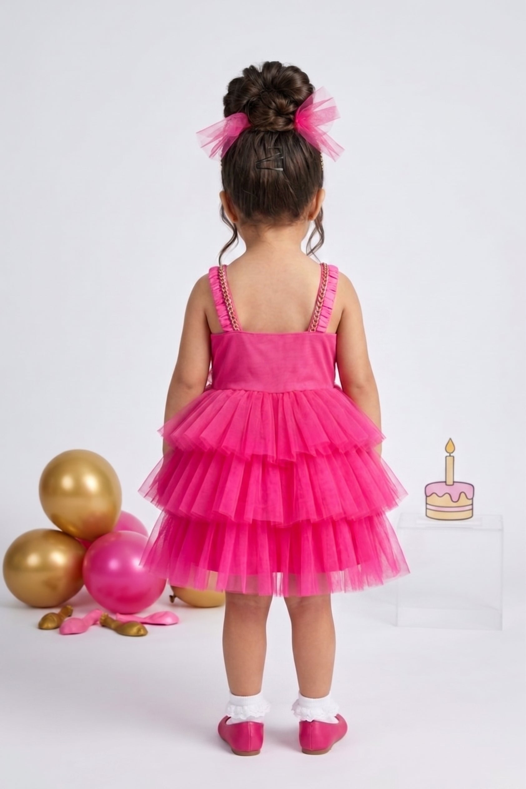 Pink Layered Tulle Dress BAF285