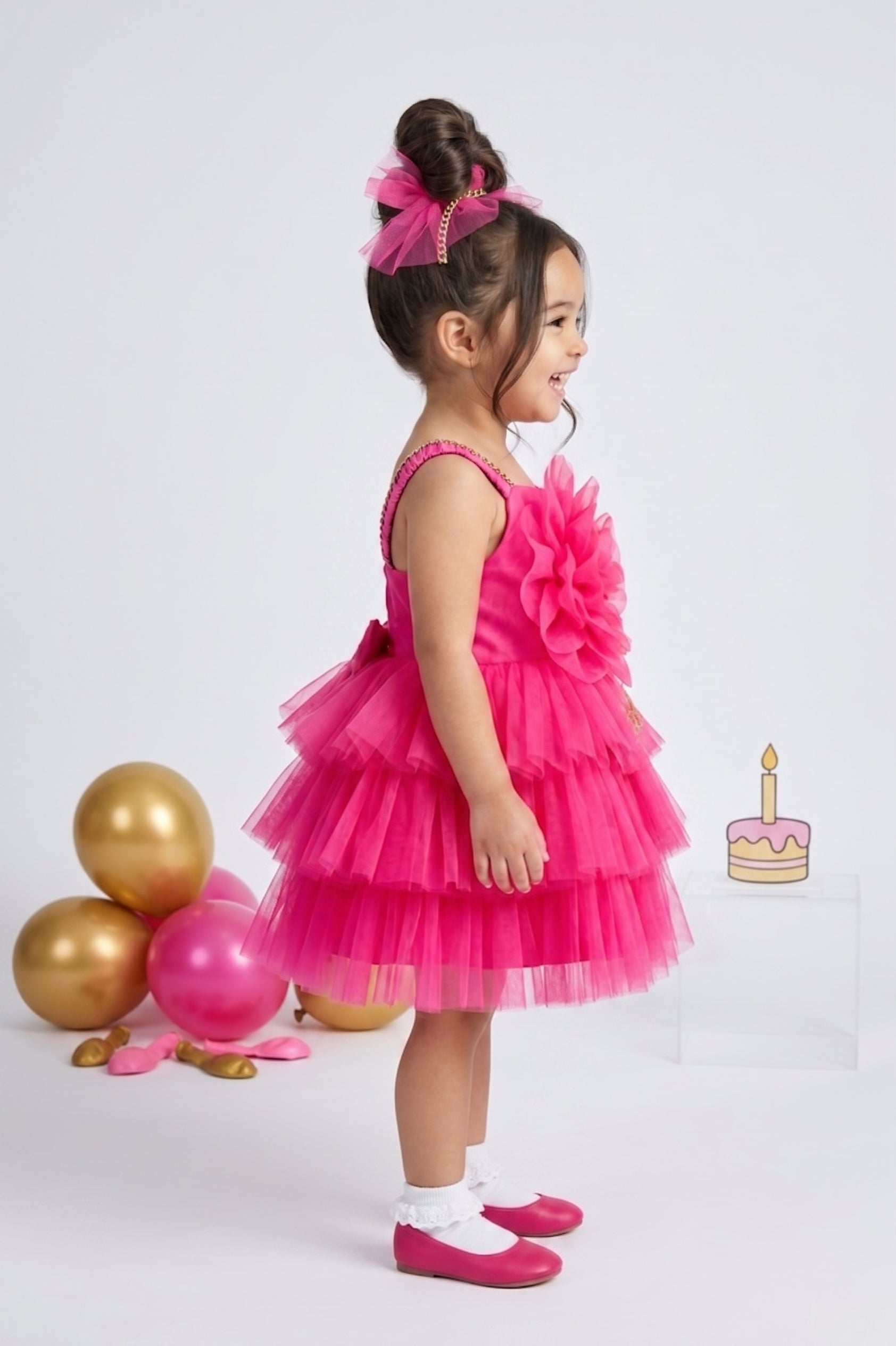 Pink Layered Tulle Dress BAF285