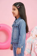 Barbie Light Blue Denim Jacket with Embroidery for Toddlers BAIJ0002