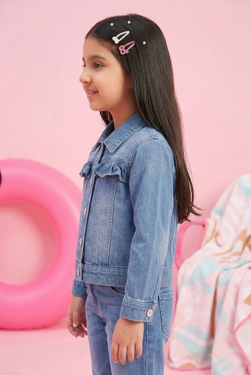 Barbie Light Blue Denim Jacket with Embroidery BAIJ0002