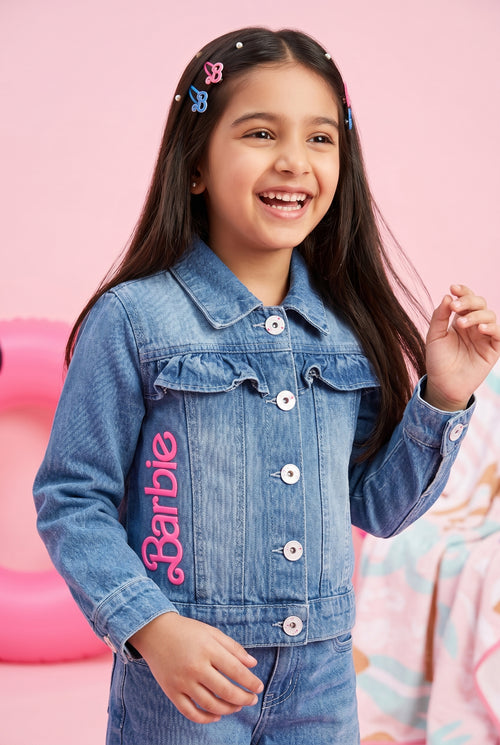 Barbie Light Blue Denim Jacket with Embroidery BAIJ0002