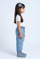 Barbie Girl Light Blue Denim Cargo Joggers BAIP0001