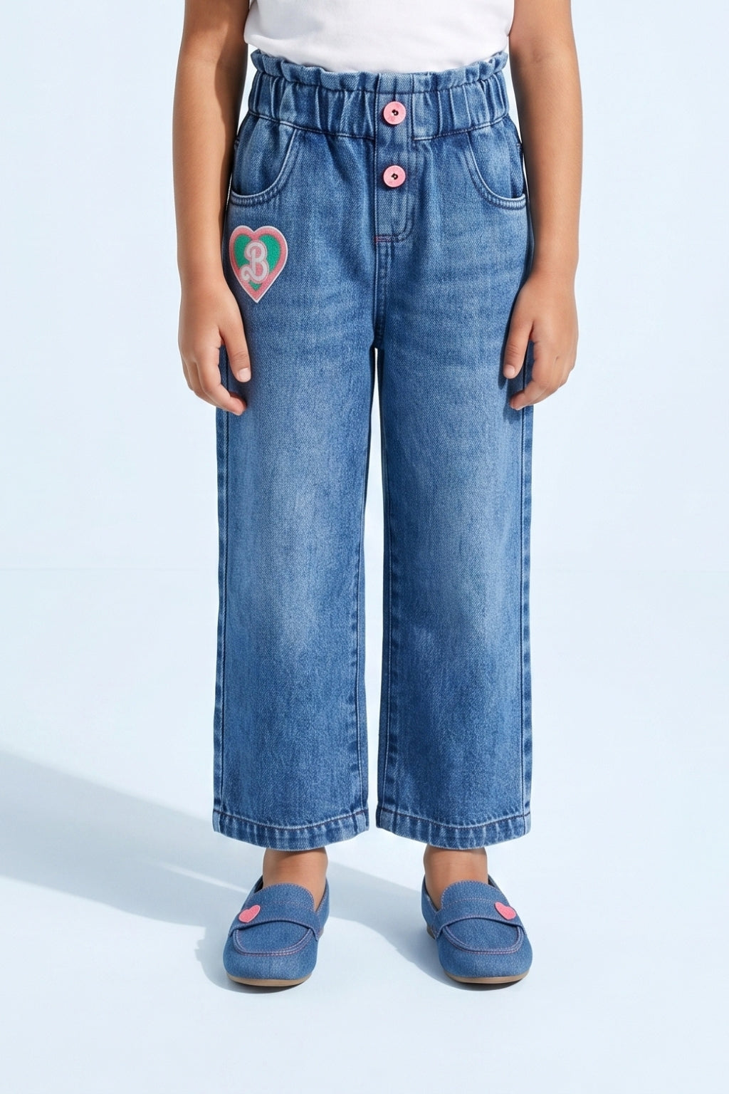 Barbie Dark Blue Heart Pop Denim Jeans for Toddlers BAIP0002