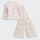 Barbie White Printed Co-Ord Set BAISET0003