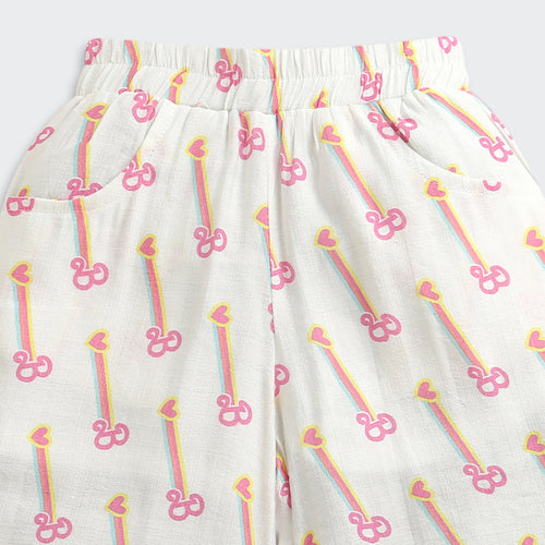 Barbie White Printed Co-Ord Set BAISET0003