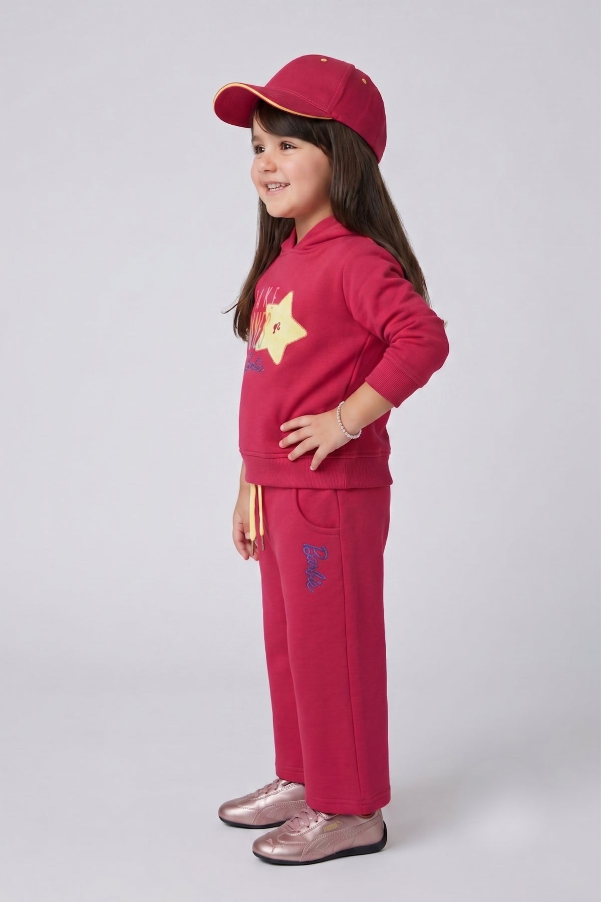 Barbie Hot Pink Hoodie & Wide-Leg Pants Co-ord Set BAISET0035