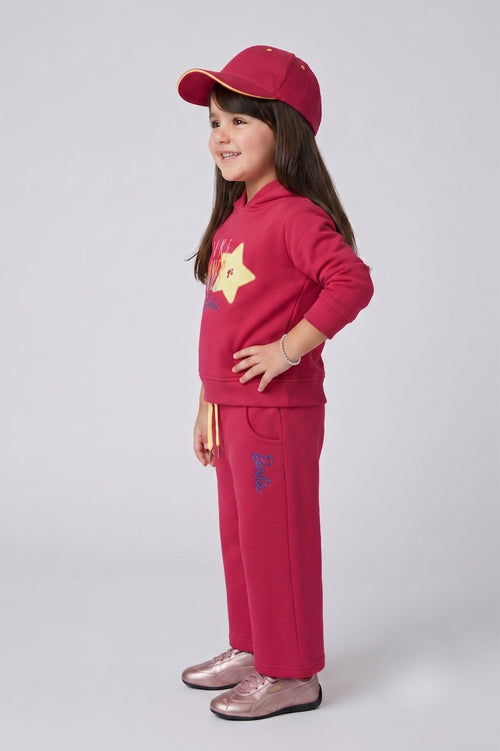 Barbie Hot Pink Hoodie & Wide-Leg Pants Co-ord Set BAISET0035