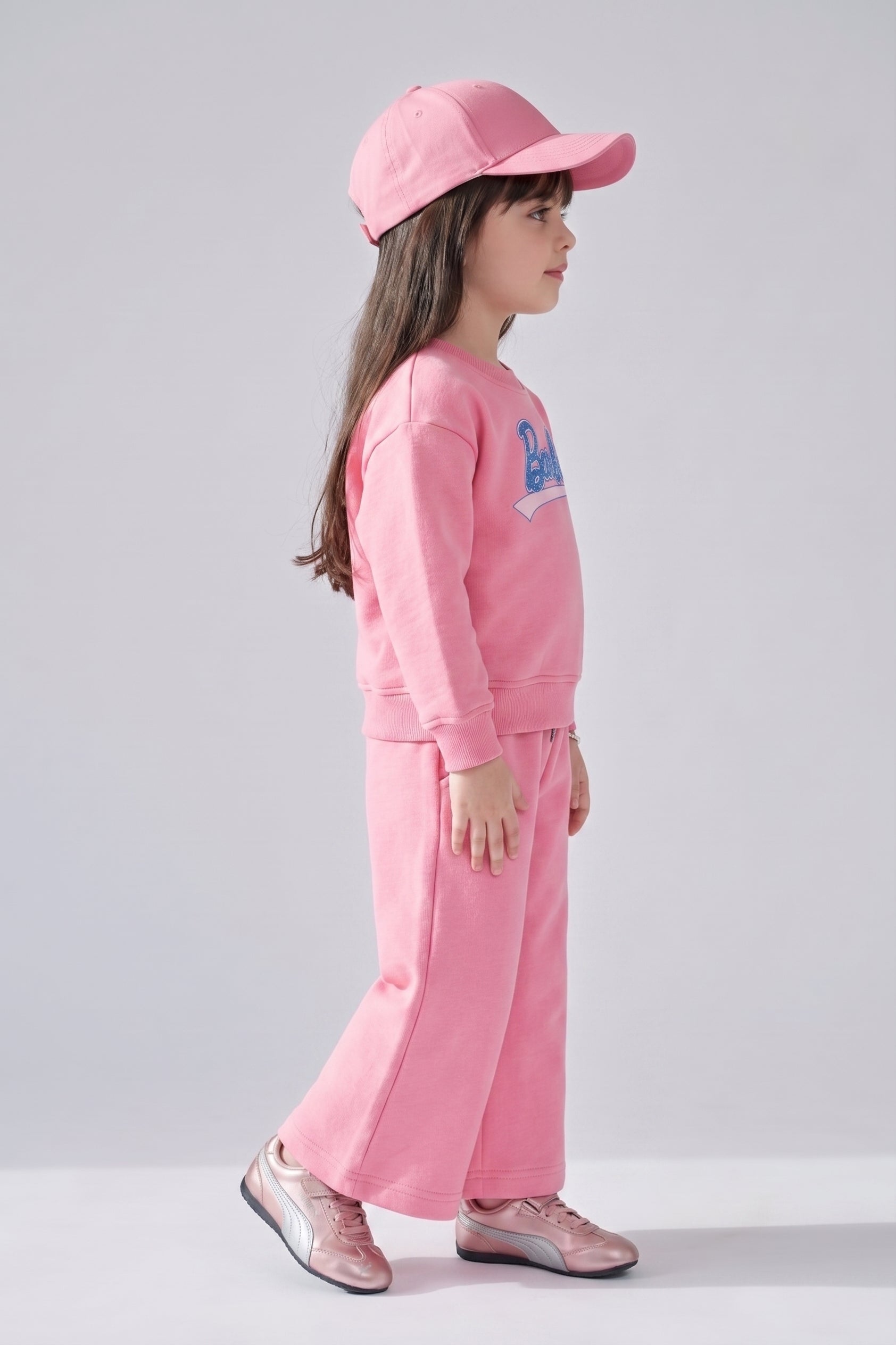 Barbie Flamingo Pink Graphic Sweatshirt & Wide-Leg Pants Co-ord Set BAISET0036
