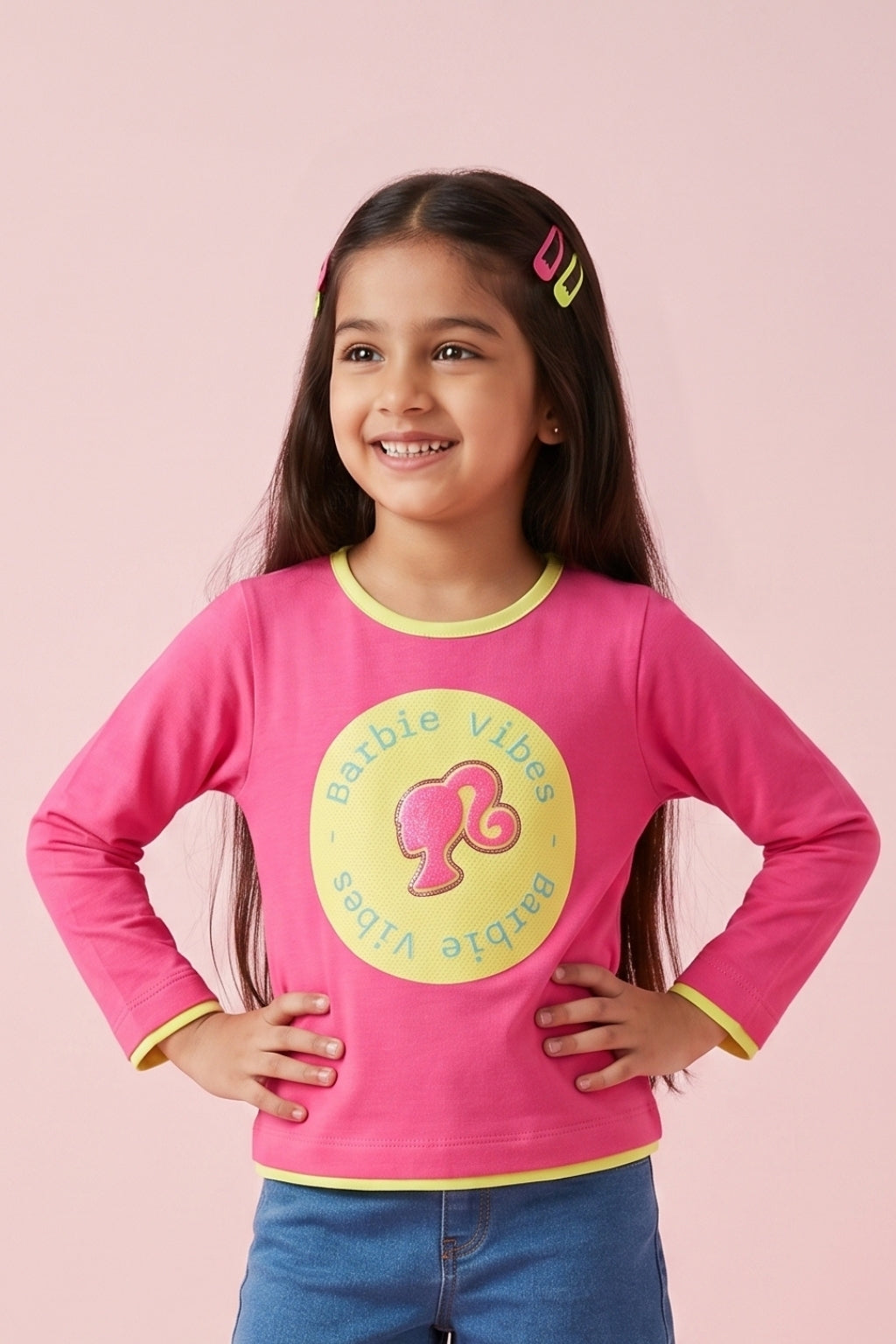 Dark Pink “Barbie Vibes” Printed Top BAITP0001