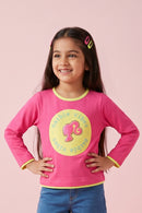 Dark Pink “Barbie Vibes” Printed Top BAITP0001