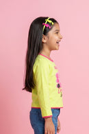 Yellow “Chasing Dreams Barbie” Printed Top BAITP0003