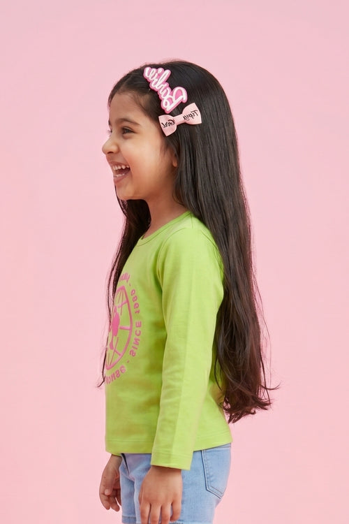 Green Barbie Graphic Top BAITP0007