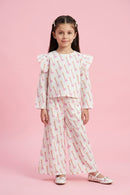 Barbie White Printed Co-Ord Set BAISET0003